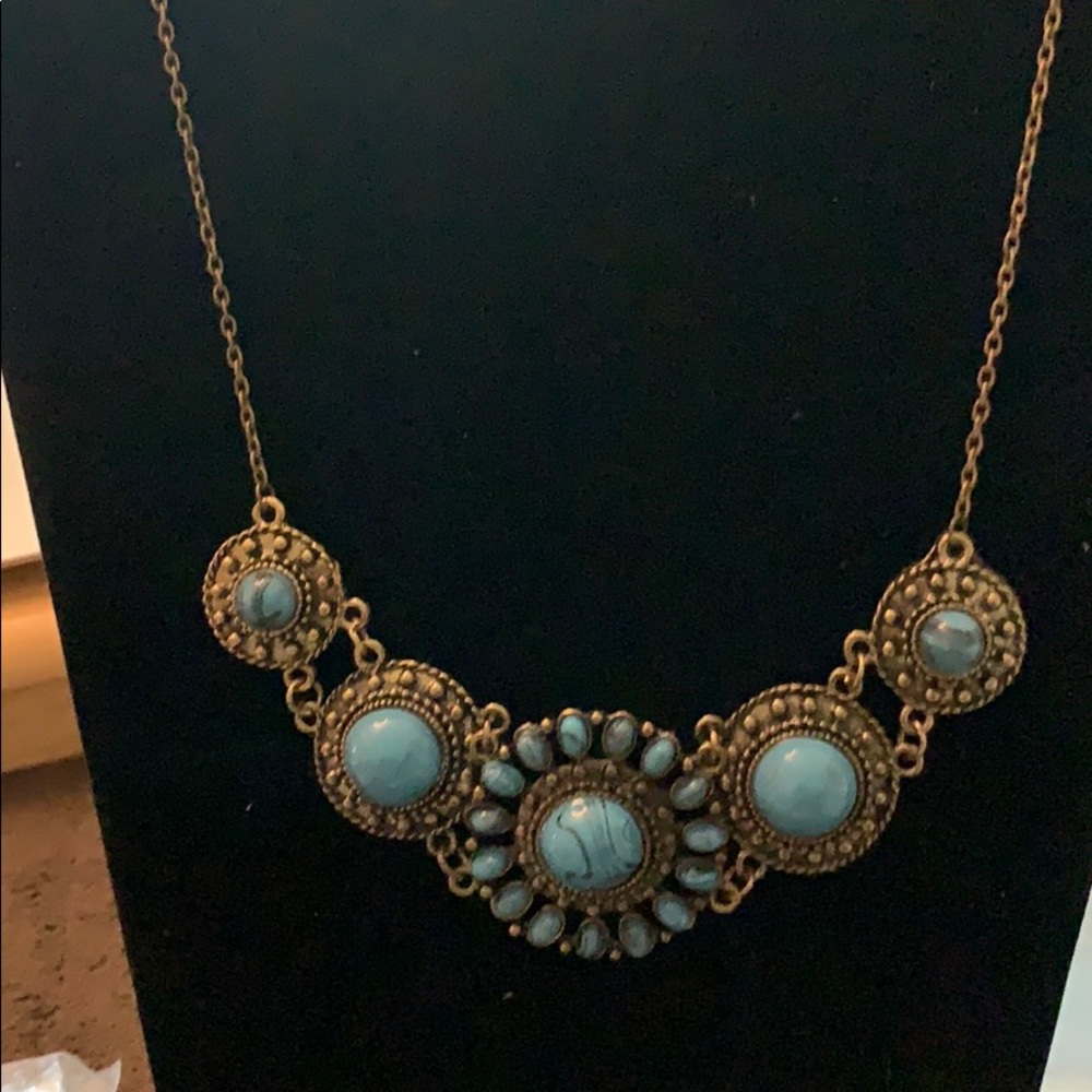 Turquoise & Bronze Necklace